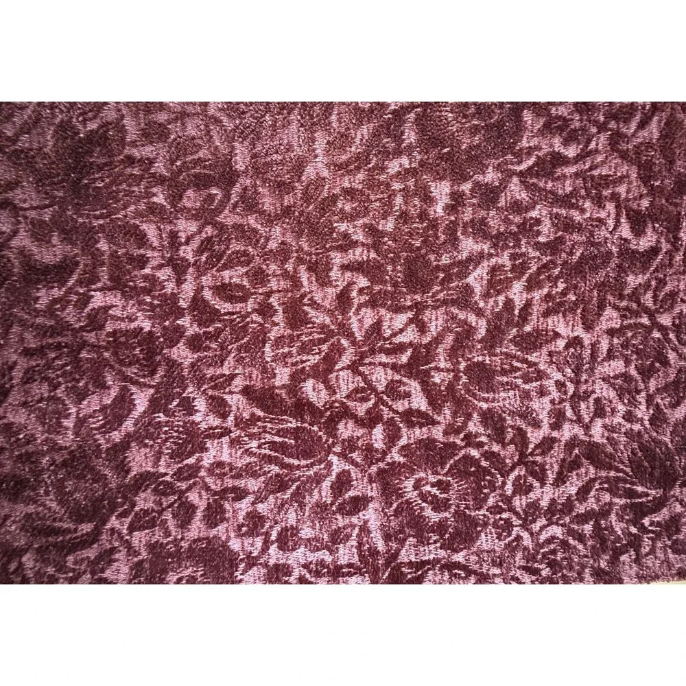 William Morris & Co Table Runner Mallow Hibiscus Burgundy Velvet 16x90 Luxury